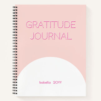ミニマルレトロ赤面ピンク感謝ジャーナル ノートブック