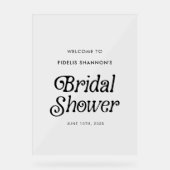 ミニマルレトロ ブライダルシャワー ウェルカムサイン アクリルサイン (正面)