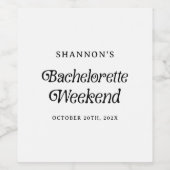 ミニマルレトロ ブラック&ホワイト バチェロレッテウィークエンド ワインラベル (シングルラベル)