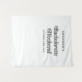 ミニマルレトロ ブラック＆ホワイト ブライズウィークエンド タペストリー (正面(横))