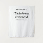 ミニマルレトロ ブラック＆ホワイト ブライズウィークエンド タペストリー (正面)