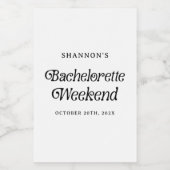 ミニマルレトロ ブラック&ホワイト ブライズメイド ウィークエンド ワインラベル (シングルラベル)