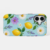 ミニマルレモンフローラルフォンケース iPhone 16ケース (裏面横)