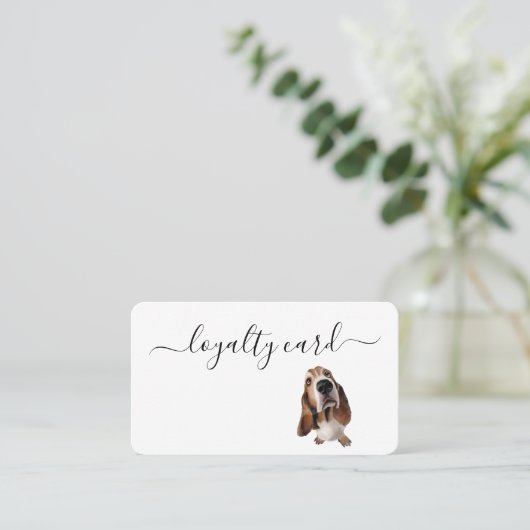 ミニマルロイヤリティカードペットドッグサービスグルーミング 名刺 (スタンド正面)