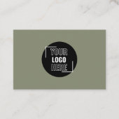 ミニマルロゴはこちらSage Green QRコード 名刺 (正面)