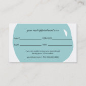 ミニマルロゴアクアサロン及びスパアポイントメントカード 予約カード (裏面)