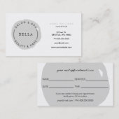 ミニマルロゴグレーサロンとスパアポイントメントカード 予約カード (正面/裏面)