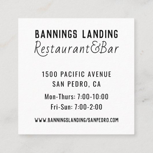 ミニマルロゴ白黒 スクエア名刺 (裏面)