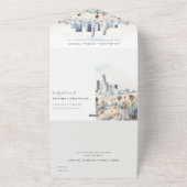 ミニマルロサンゼルス、カリフォルニアウォーター結婚カラー オールインワン招待状 (外側)