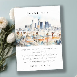 ミニマルロサンゼルス、カリフォルニアウォーター結婚カラー サンキューカード