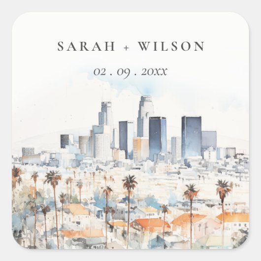 ミニマルロサンゼルス、カリフォルニアウォーター結婚カラー スクエアシール (正面)