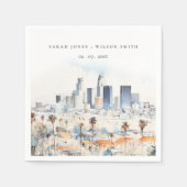 ミニマルロサンゼルス、カリフォルニアウォーター結婚カラー スタンダードカクテルナプキン (正面)