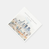 ミニマルロサンゼルス、カリフォルニアウォーター結婚カラー スタンダードカクテルナプキン (角)