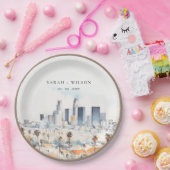 ミニマルロサンゼルス、カリフォルニアウォーター結婚カラー ペーパープレート (パーティー)