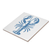 ミニマルロブスターラインアートブルー概要沿岸 タイル (側面)