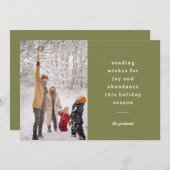 ミニマルヴィンテージの緑の文字の送信希望 シーズンカード (正面/裏面)