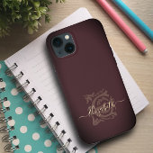 ミニマルヴィンテージエレガントプラムEネームモノグラム Case-Mate iPhoneケース