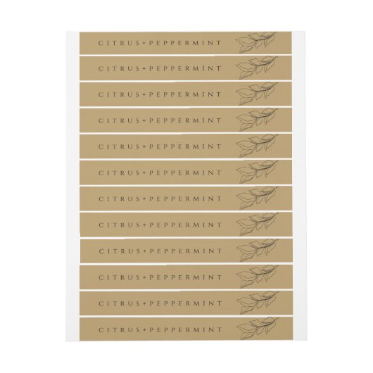 ミニマルヴィンテージキャンドルタマー防止シールラベル ラップアラウンドラベル (シート)