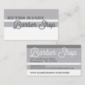 ミニマルヴィンテージグストライプレイエレガントバーバーショップ 名刺 (正面/裏面)