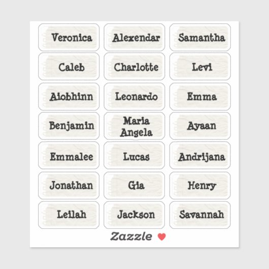 ミニマルヴィンテージスタイル複数の名前のシール シール (シート)