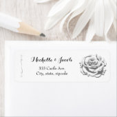 ミニマルヴィンテージバラ差出人住所ラベル ラベル (インサイチュ)