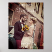 ミニマルヴィンテージフォトフィル結婚ターの歓迎 ポスター (正面)