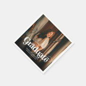 ミニマルヴィンテージレトロ写真卒業 スタンダードカクテルナプキン (角)