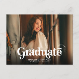 ミニマルヴィンテージレトロ写真卒業 ポストカード