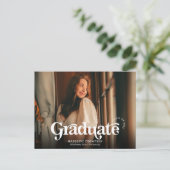 ミニマルヴィンテージレトロ写真卒業 ポストカード (スタンド正面)