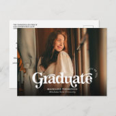 ミニマルヴィンテージレトロ写真卒業 ポストカード (正面/裏面)