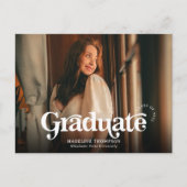 ミニマルヴィンテージレトロ写真卒業 ポストカード (正面)