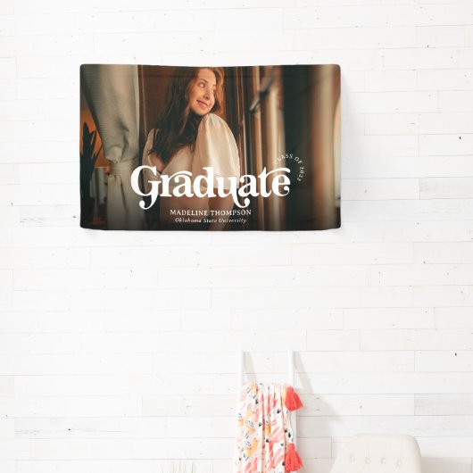 ミニマルヴィンテージレトロ写真卒業 横断幕 (インサイチュ)