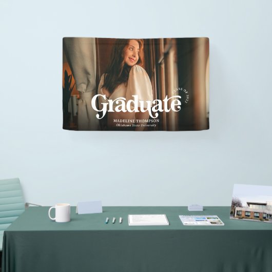 ミニマルヴィンテージレトロ写真卒業 横断幕 (トレードショー)