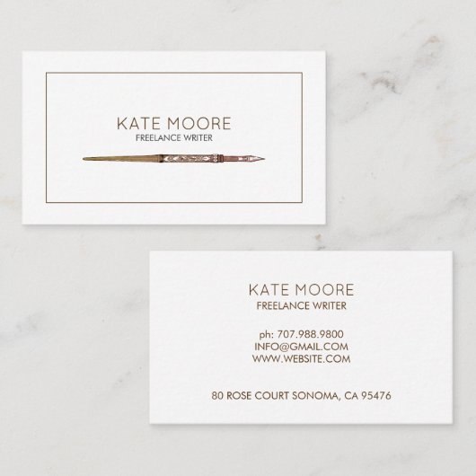 ミニマルヴィンテージ万年筆ライターエディター 名刺 (正面/裏面)