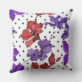 ミニマルヴィンテージ可愛い野生のフローラインクのアートワークの人形 クッション (裏面)