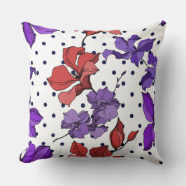 ミニマルヴィンテージ可愛い野生のフローラインクのアートワークの人形 クッション