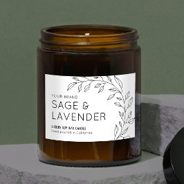 ミニマルヴィンテージ植物学葉系キャンドルラベル フードラベル