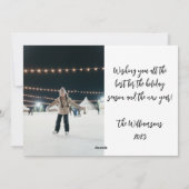 ミニマルヴィンテージ白黒2枚フォトクリスマス シーズンカード (裏面)