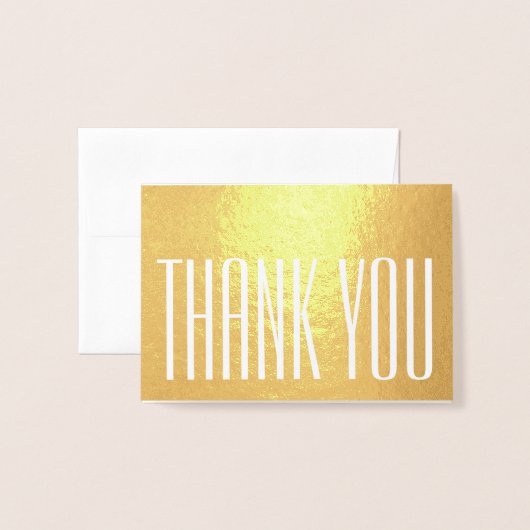 ミニマルヴィンテージ結婚デコの写真ありがとう 箔カード (封筒付き正面)