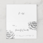 ミニマルヴィンテージ結婚バラの座席表 プレイスカード (外部開封)