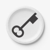 ミニマルヴィンテージ鍵シルエット ペーパープレート (正面)