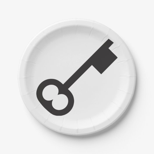 ミニマルヴィンテージ鍵シルエット ペーパープレート (正面)