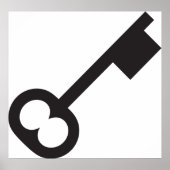 ミニマルヴィンテージ鍵シルエット ポスター (正面)