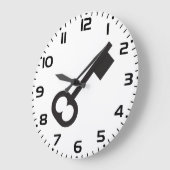 ミニマルヴィンテージ鍵シルエット ラージ壁時計 (傾斜)