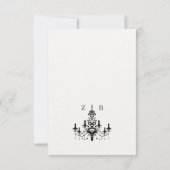 ミニマルヴィンテージ高級シャンデリア結婚ズ 招待状 (裏面)