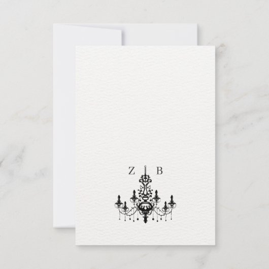 ミニマルヴィンテージ高級シャンデリア結婚ズ 招待状 (裏面)