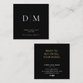 ミニマル不動産仲介業者スクウェア名刺 スクエア名刺 (正面/裏面)