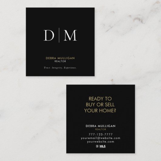 ミニマル不動産仲介業者スクウェア名刺 スクエア名刺 (正面/裏面)