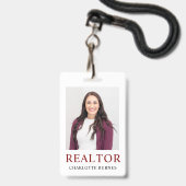 ミニマル不動産仲介業者フォトバッジIDカード バッジ (Front with Lanyard)
