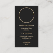 ミニマル不動産仲介業者写真モーゲージ鍵ブラック 名刺 (裏面)